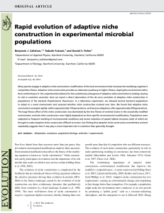 Rapid evolution of adaptive niche construction