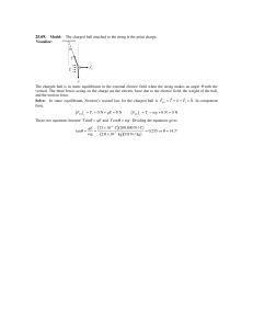 The charged ball attached to the string is the point charge. Visualize