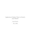 Applications of Number Theory to Fermat`s Last Theorem