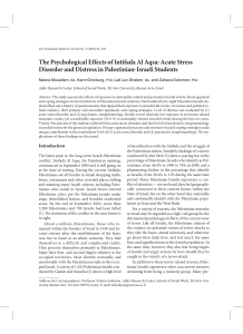 The Psychological Effects of Intifada Al Aqsa: Acute