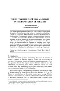 THE MU`TAZILITE QĀD `ABD AL-JABBĀR ON THE DENOTATION