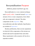 Recrystallization-‐Purpose