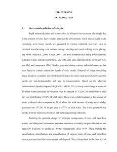 CHAPTER ONE INTRODUCTION 1.1 Heavy metals pollution in