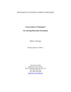 Conversation or Monologue? On Advising Heterodox Economists