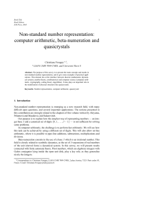 Non-standard number representation: computer arithmetic, beta