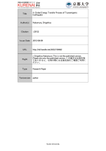 Title A Global Energy Transfer Process of Tsunamigenic Earthquake