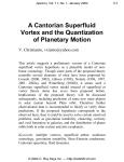 A Cantorian Superfluid Vortex and the Quantization of Planetary