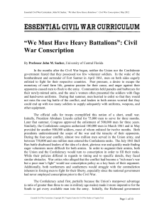 Conscription Essay - Essential Civil War Curriculum