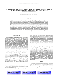 CHAPTER 22. BIOGENIC AND TERRIGENOUS SEDIMENTATION