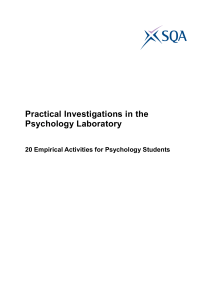 Practical Investigations in the Psychology Laboratory