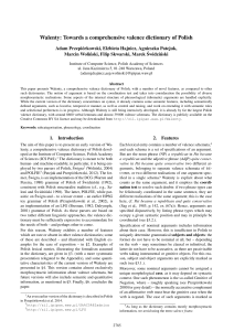 Walenty: Towards a comprehensive valence dictionary of Polish