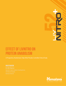 Effect of LIVNITRO on Protein Anabolism