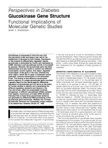 Perspectives in Diabetes Glucokinase Gene Structure