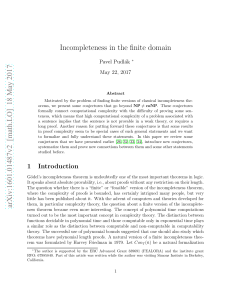 Incompleteness in the finite domain