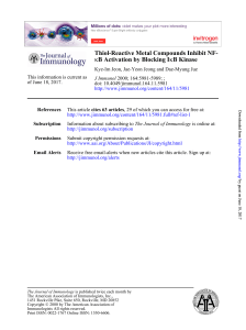 Thiol-Reactive Metal Compounds Inhibit NF