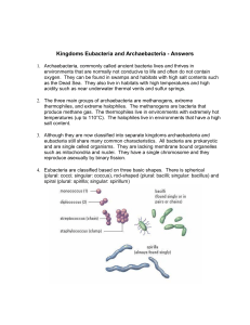 Kingdoms Eubacteria and Archaebacteria