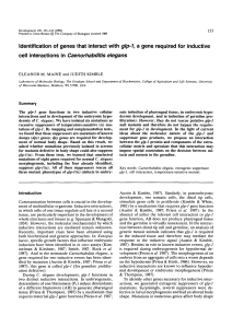 Identification of genes that interact with glp-1, a gene