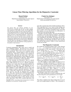 Linear-Time Filtering Algorithms for the Disjunctive Constraint