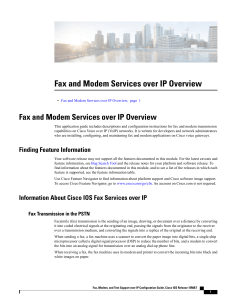 Fax and Modem Services over IP Overview