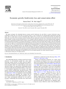 Economic growth, biodiversity loss and conservation effort