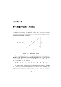 Pythagorean Triples - Brown math department