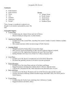 Geography SOL Review Continents North America South America