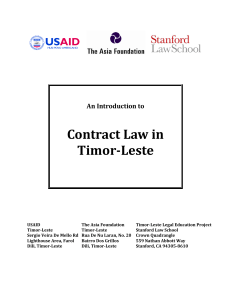 Contract Law in Timor-Leste