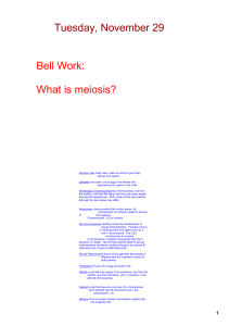 What is meiosis? - Perry Local Schools