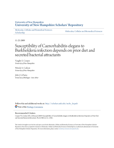 Susceptibility of Caenorhabditis elegans to Burkholderia infection
