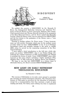 DISCOVERY NEW LIGHT ON EARLY METHODIST THEOLOGICAL