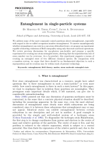 Entanglement in single-particle systems