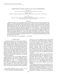 observations of white dwarfs in the solar neighborhood