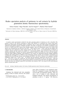 Redox speciation analysis of antimony in soil extracts by hydride