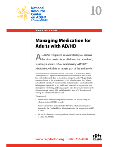 Managing Medication for Adults with AD/HD