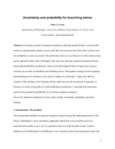 Uncertainty and probability for branching selves