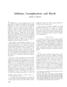 Inflation, Unemployment, and Hayek