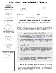 Information For Victims of Crime in Wisconsin