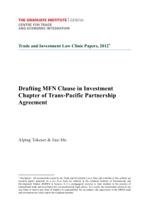 Drafting MFN Clause in Investment Chapter of Trans