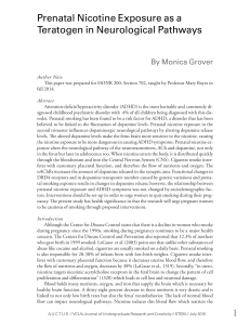 1 Prenatal Nicotine Exposure as a Teratogen in