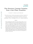 Fine Structure Constant Variation from a Late Phase Transition