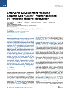 Embryonic Development following Somatic Cell
