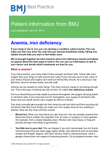 Anaemia, iron deficiency