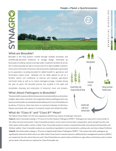 What are Biosolids? What About Pathogens in Biosolids? What do