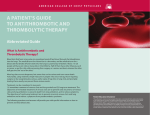 Patient Guide to Antithrombotic Therapy
