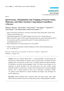 Spectroscopy, Manipulation and Trapping of Neutral Atoms