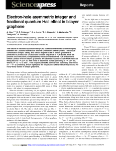 Electron-hole asymmetric integer and fractional quantum Hall effect