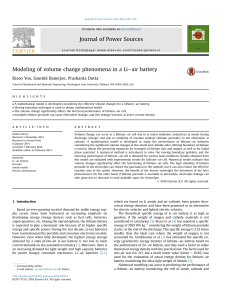 Modeling of volume change phenomena in a Li