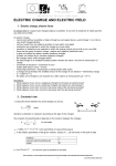 ELECTRIC CHARGE AND ELECTRIC FIELD