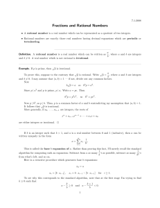 Fractions and Rational Numbers