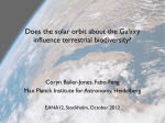 Does the solar orbit about the Galaxy influence terrestrial biodiversity?